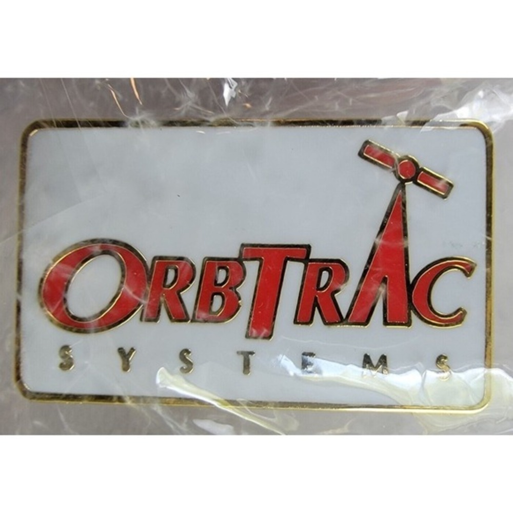 OrbTrac Systems Corporate Logo Enamel Lapel Pin Railroad Vintage